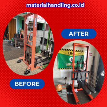 service hand lift Bandung terdekat jenis manual perbaikan body miring di PT Raxi Indonesia