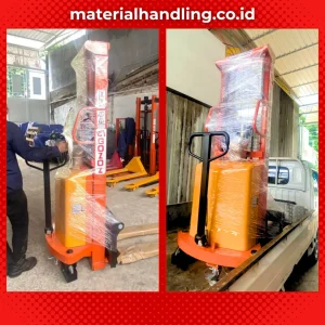 pengiriman hand lift electric ke kalimantan oleh tim kami - materialhandling.co.id